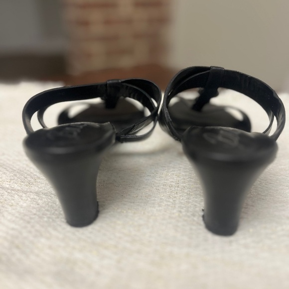 Brighton Tenley Heeled Sandals Leather Size 7.5 Made in Brazil Silver Retro Chic - Picture 4 of 10